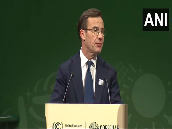 Sweden Prime Minister Ulf Kristersson at COP28 Summit in Dubai, UAE. (Photo: ANI)