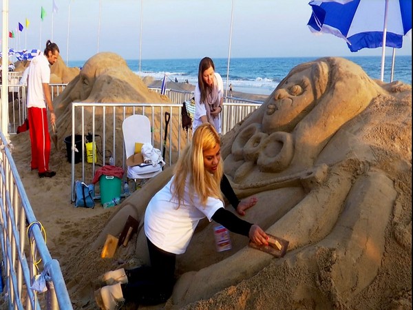 13th edition of International Sand Art Festival begins in Puri. (Image/ANI)