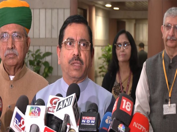 Parliamentary Affairs Minister Pralhad Joshi after all-party meeting (Photo/ANI)