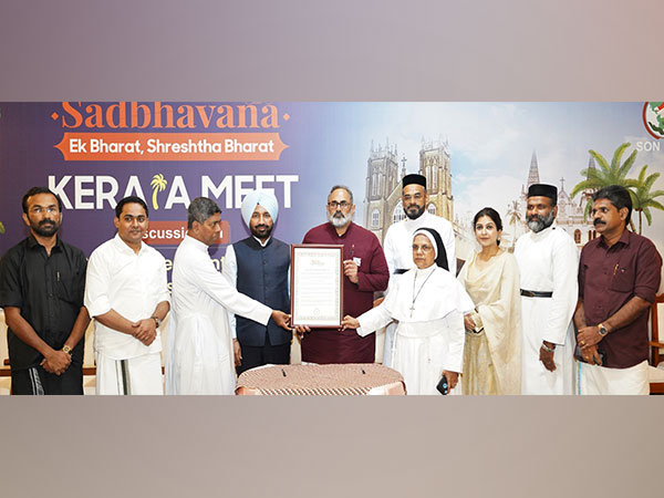 Union Minister Rajeev Chandrasekhar, Indian Minorities Foundation convenor Satnam Singh Sandhu, leaders from the Christian community attended the 'Sadhbhavna' event (Photo/ANI)