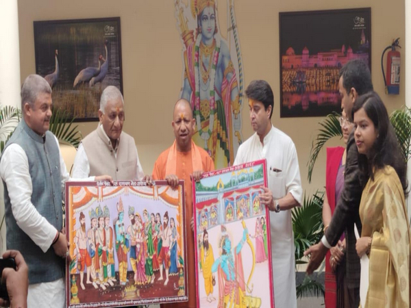 CM Yogi unveils poster for 42nd Ramayana Mela in Ayodhya (Photo/ANI)