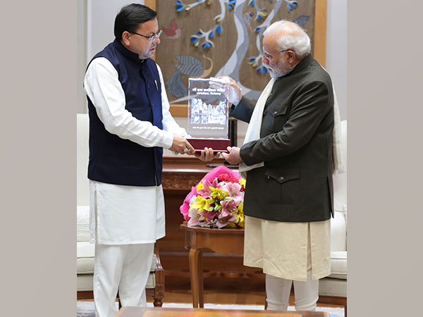 Uttarakhand CM Dhami invites PM Modi to inaugurate Global Investment Conference (Photo/ANI)