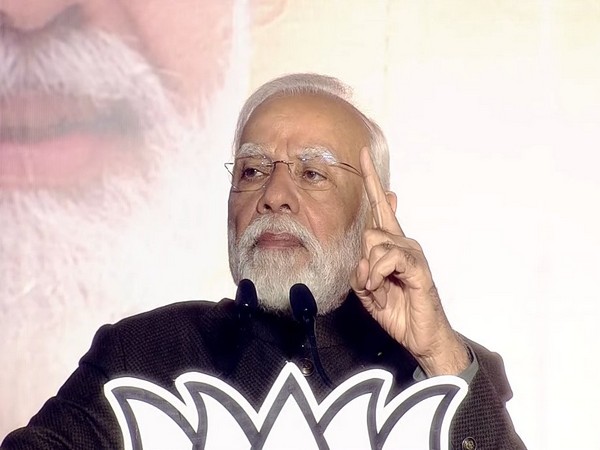 Prime Minister Narendra Modi at BJP headquarters (Photo/ANI)