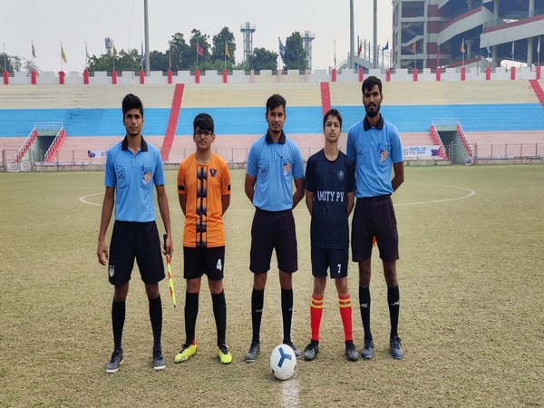 Captains and referees before start of Triental Cup Inter-School Football League (Image: Triental Cup)