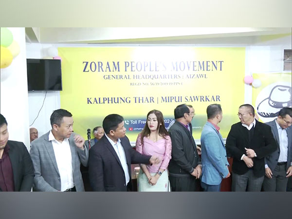 Worship service at Zoram People's Movement party office in Aizawl (Photo/ANI)