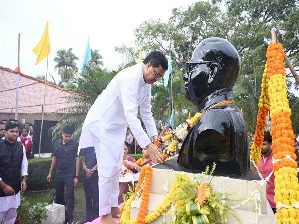 Chief Minister of Tripura pays floral tributes to BR Ambedkar (Photo/X@DrManikSaha2)