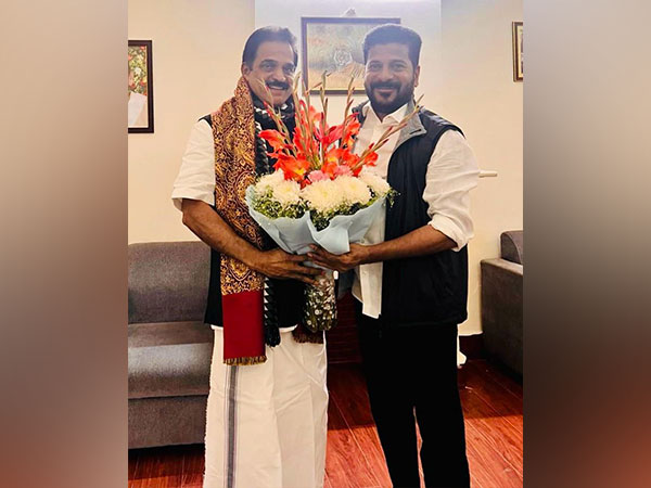 K C Venugopal meets A Revanth Reddy (Photo/ANI)