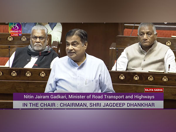 Minister of Road Transport and Highways Nitin Gadkari in Rajya Sabha (Photo source- Sansad TV/Youtube)