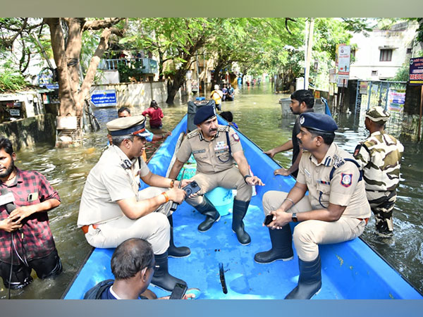 Chennai Police Commissioner visits flood affected areas (Photo/X @chennaipolice_)