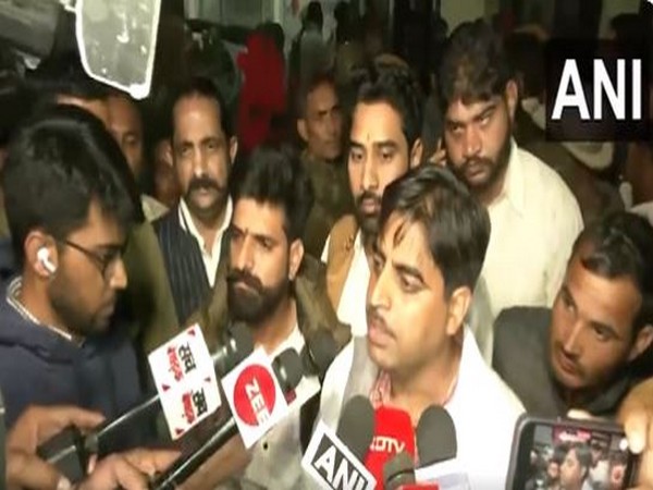 Younger brother of Sukhdev Singh, Shravan Singh Gogamedi addressing the media. (Photo/ANI)