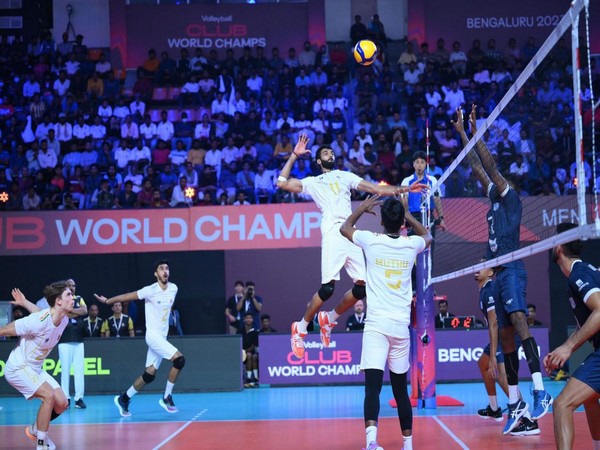 Ahmedabad Defenders in action against Itambe Minas during Volleyball Club World Championship (Image: Volleyball Club World Championship)