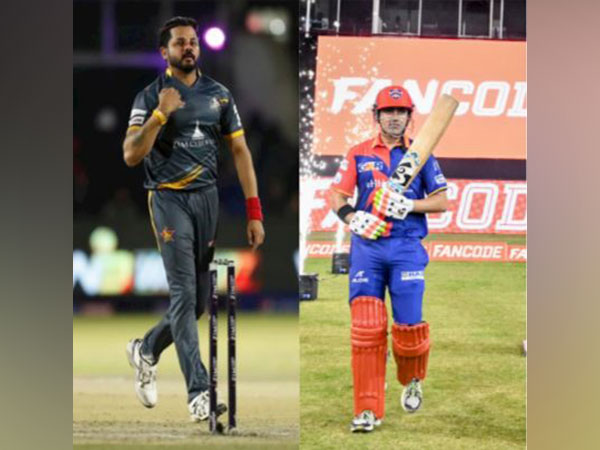 Sreesanth and Gautam Gambhir (Photo: Zim Afro T10/ India Capitals)