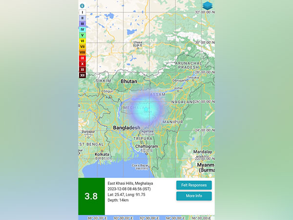 3.8 magnitude earthquake jolts Shillong (Photo:  X/ @NCS_Earthquake)