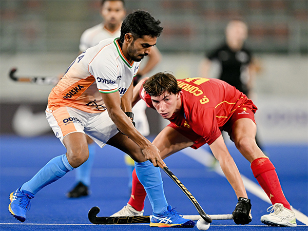 India Junior Hockey Team in action against Spain during FIH Hockey Junior World Cup 2023 (Image: HI)