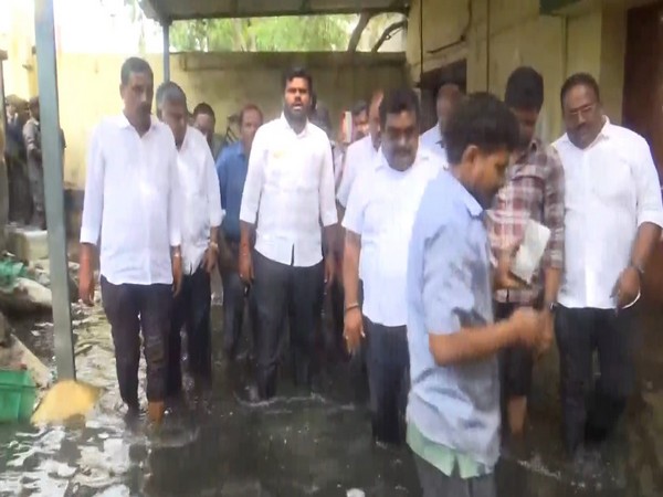 BJP's Annamalai visits flood affected areas in Chennai (Photo/ANI) 