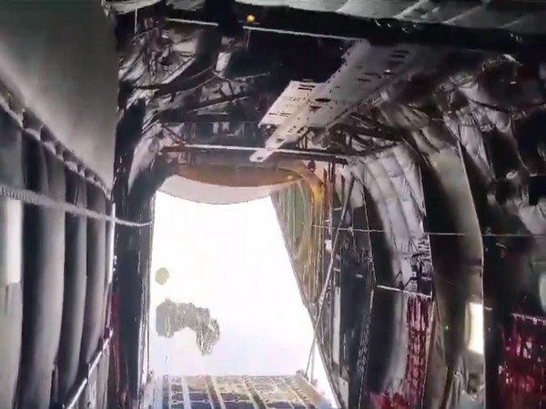 IAF's 'Super Hercules' carries out precision airdrop of combat troops. (Photo: ANI)