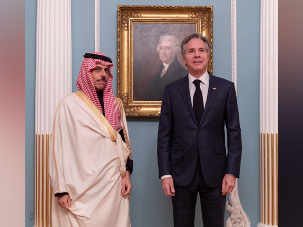 Saudi FM Prince Faisal bin Farhan with US Secretary of State Antony Blinken (Photo/X@KSAMOFA)