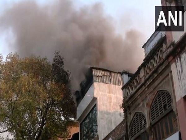 Fire breaks out at a three-storey building in Lucknow. (Photo/ANI)