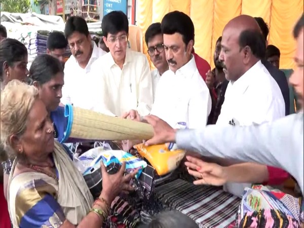 Tamil Nadu CM MK Stalin distributes relief material in Chennai (File photo/ANI)