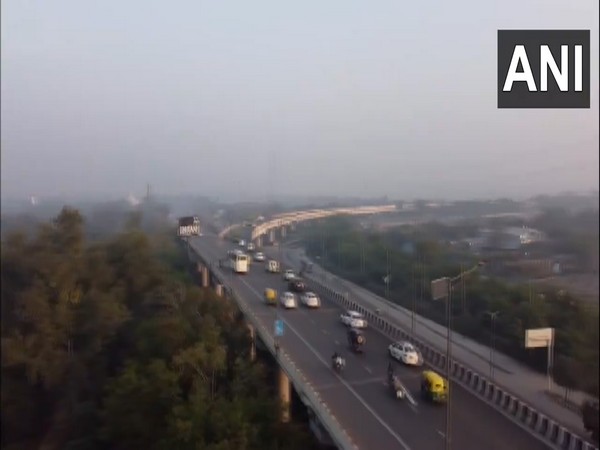 Drone visuals from the Sarai Kale Khan area, shot at 07.40 am today (Photo/ANI)