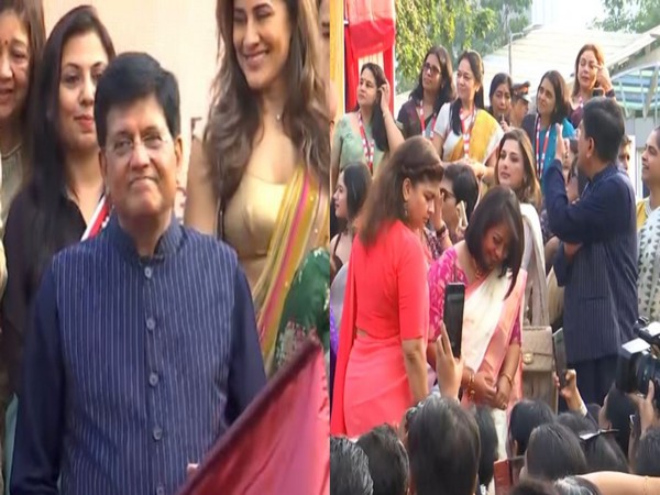 Union Minister Piyush Goyal, actor Sonali Bendre (Image Source: ANI)