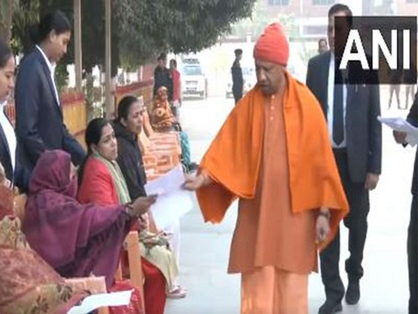 CM Yogi Adityanath at Janata Darshan (Photo/ANI)