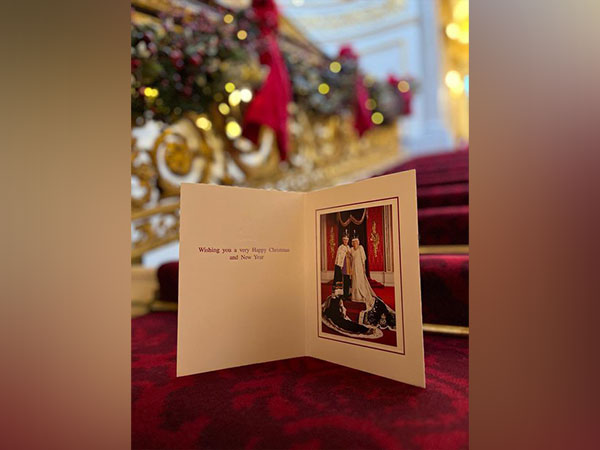 Christmas card featuring a photograph of The King and Queen taken in the Throne Room at Buckingham Palace. (Photo: X//The Royal Family)