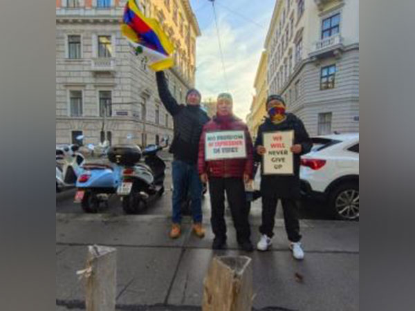 Tibetan Diaspora in Vienna stages symbolic protest, condemns China's human rights violations (Photo/ANI) 