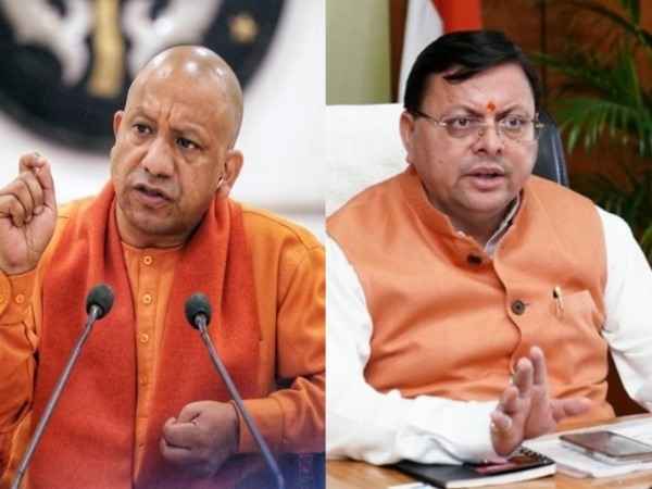 UP CM Yogi Adityanath and Uttarakhand CM Pushkar Singh Dhami (File Photo/ANI)