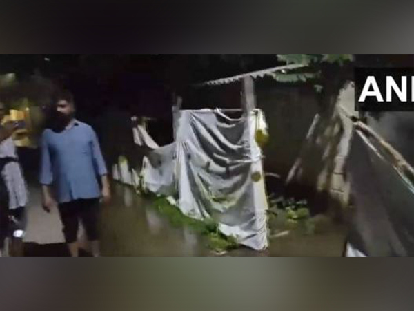 Several residential areas in Kancheepuram witness waterlogging on Tuesday morning. (Photo/ANI)