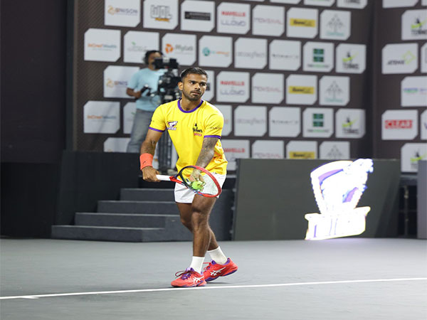 Sumit Nagal in action during Tennis Premier League season 5 (Image: TPL)