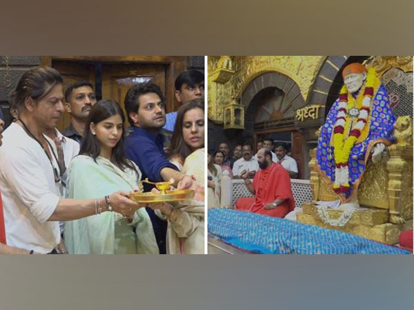 Shah Rukh Khan with Suhana Khan in Shirdi (Image Source: ANI)