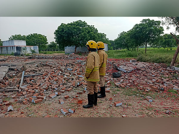 Fire and Rescue Department officials at the spot. (Photo/ANI)