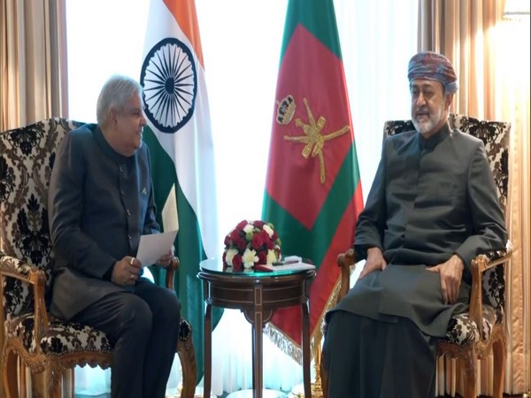 Vice President Jagdeep Dhankhar meets Sultan of Oman Haitham bin Tarik in New Delhi on Saturday (Photo/ANI)
