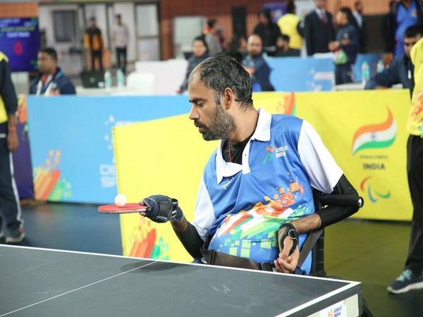 Haryana’s Para table tennis player Sandeep Dangi in action during Khelo India Para Games (Image: MYAS/SAI media)