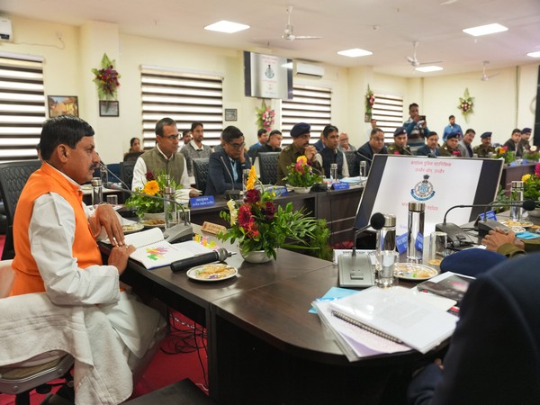 CM Mohan Yadav chairs law and order review meeting at Ujjain (Photo/ANI)