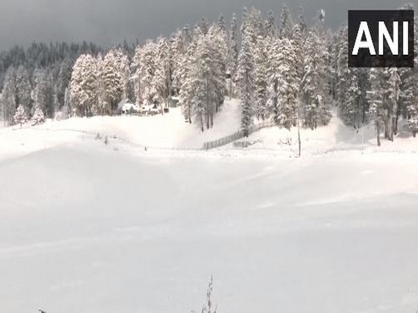 Snow blanket covers Jammu & Kashmir's Gulmarg turning it into a winter wonderland. (Photo/ANI)