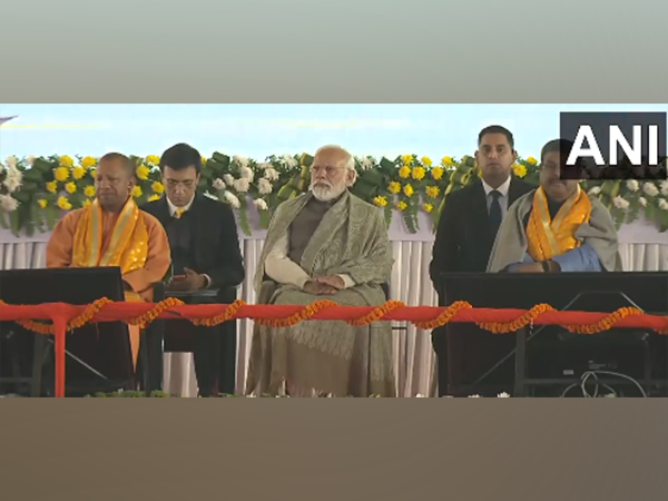 Uttar Pradesh Chief Minister Yogi, Prime Minister Narendra Modi, and Union Minister Dharmendra Pradhan (Photo/ANI)