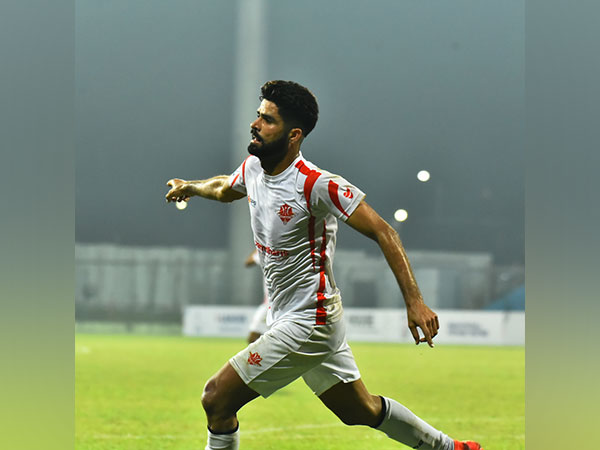 Namdhari FC team celebrate after scoring goal against TRAU FC in I-League (Image: AIFF)