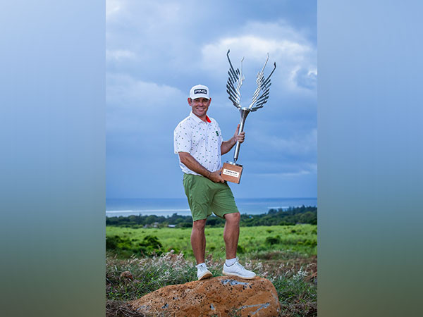 Golfer Louis Oosthuizen with Mauritius Open Trophy (Image: PGA)