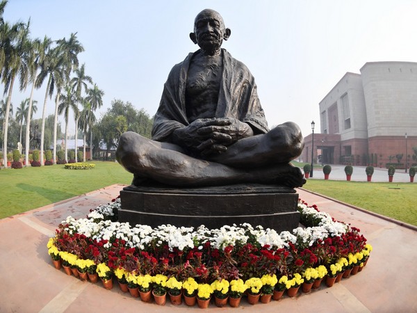 A view of the Gandhi statue on Parliament premises (File Photo/ANI)