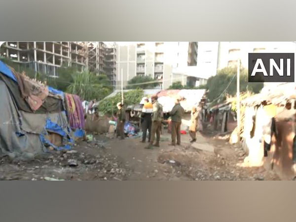 Jammu and Kashmir police carrying searches at a Rohingya colony in Bathindi area of Jammu. (Photo/ANI)