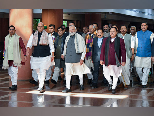 PM Modi, Rajnath Singh, JP Nadda and others leave after attending BJP Parliamentary Party meeting (Photo/ANI)