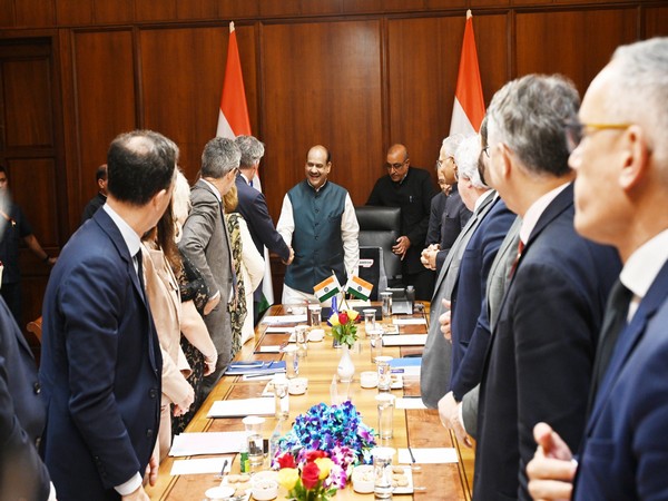 Om Birla with EU Delegation in parliament house (Photo/X @ombirlakota)
