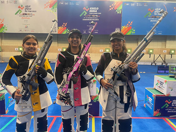 Nancy, Ramita and Swarnali Roy after women's 10m air rifle national selection trials 1 final (Image: NRAI)