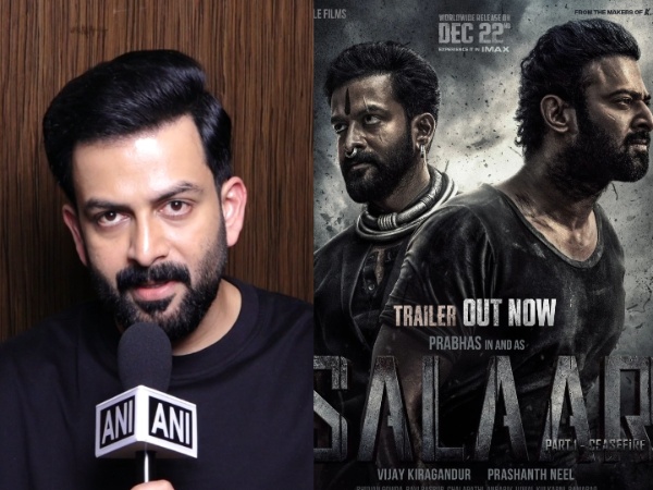 Prithviraj Sukumaran (Image: ANI Photo), Salaar poster (Image source: Instagram)