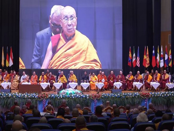 The Dalai Lama adresses first International Sangha Forum in Bodhgaya, Bihar (Photo Credit: YouTube/Dalai Lama Archive)