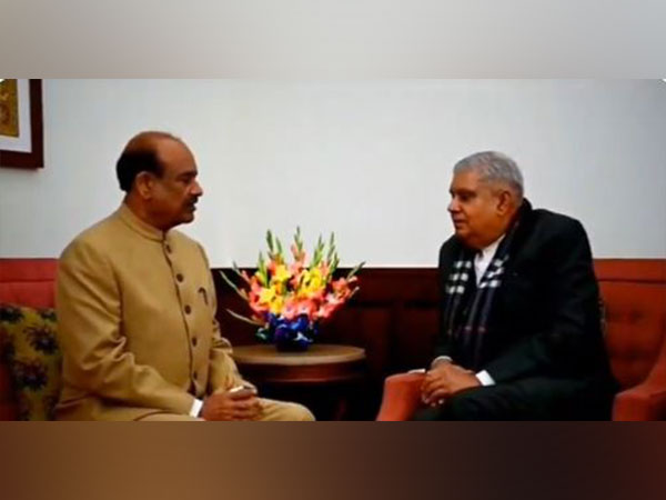 LS Speaker Om Birla meets RS Chairman Jagdeep Dhankar (Photo/ANI)