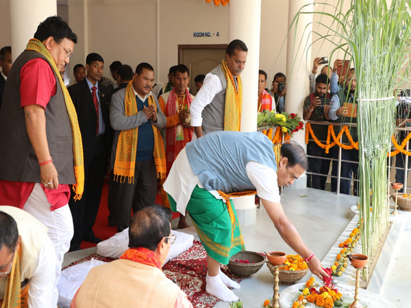 Assam CM Sarma inaugurates Bathou Traditional & Cultural Centre (Photo/ANI)