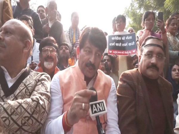 BJP leaders during protest at Jantar Mantar in Delhi. (Photo/ANI) 